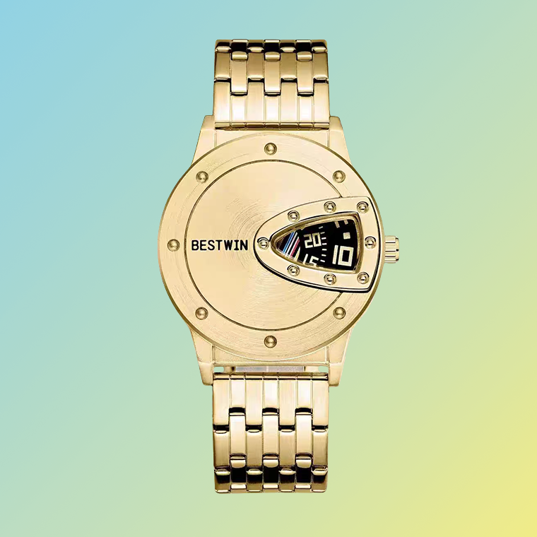BESTWIN Herren-Uhr – Silberne Designuhr mit mechanischem Sichtfenster Herrenarmbanduhren