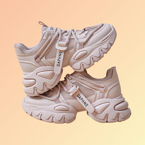 DAPHNE Damen Sneaker – Trendiger Chunky Schuh in Rosa und weiß Damen-Sneaker