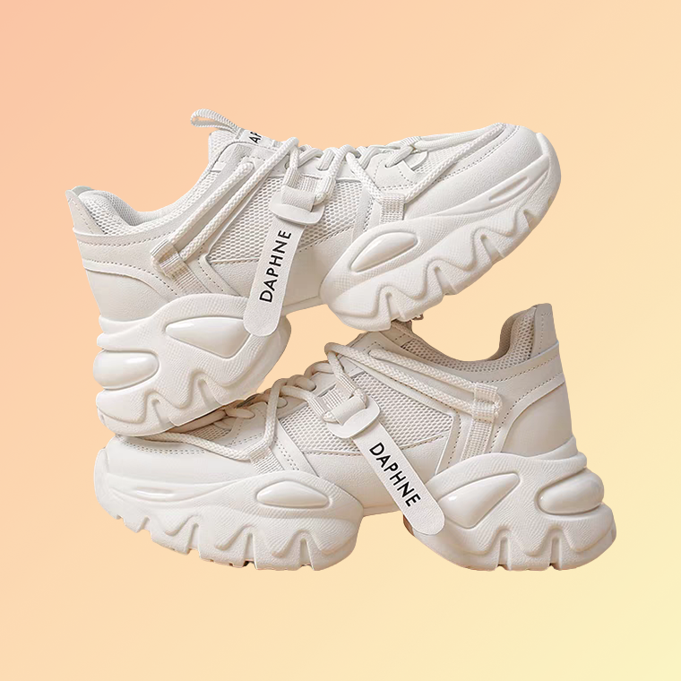 DAPHNE Damen Sneaker – Trendiger Chunky Schuh in Rosa und weiß Damen-Sneaker