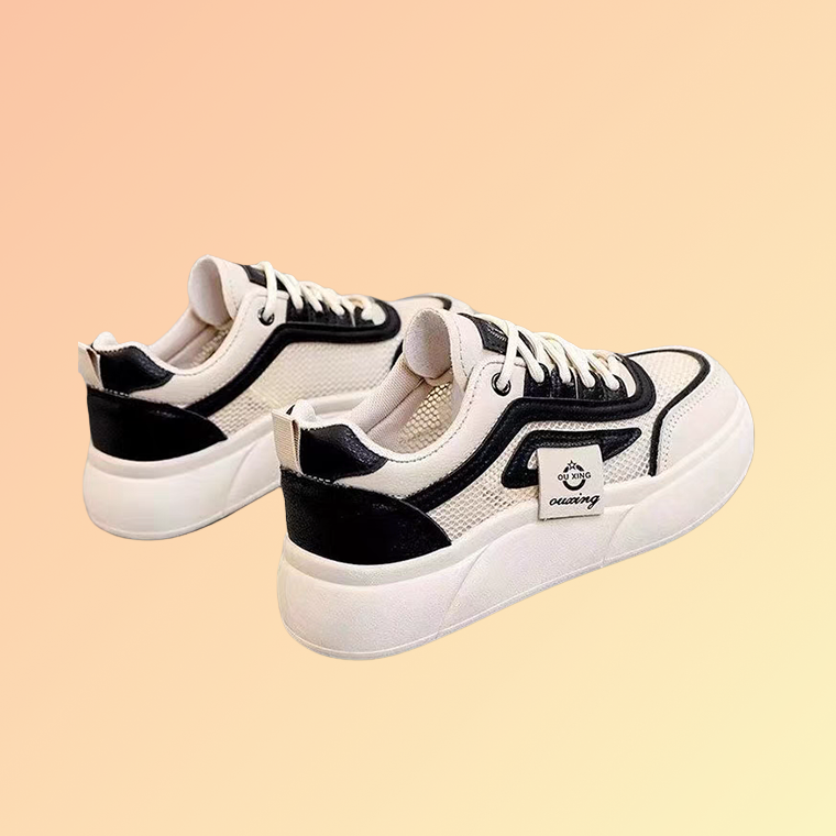 Damen-Sneaker Mesh Schwarz Beige – Leicht & Modern Damen-Sneaker