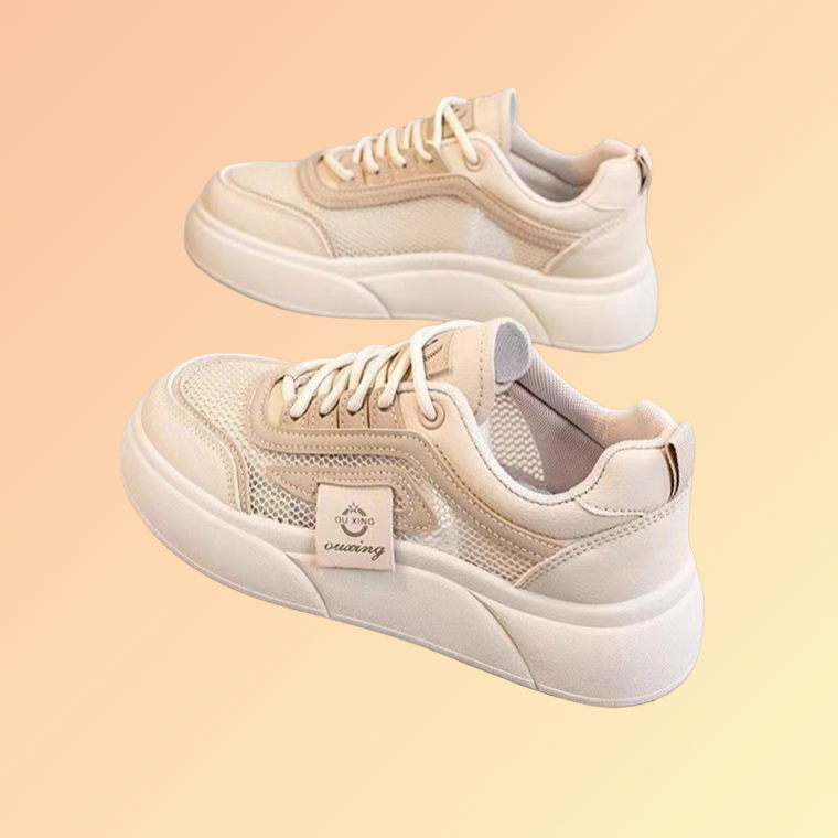 Damen-Sneaker Mesh Schwarz Beige – Leicht & Modern Damen-Sneaker