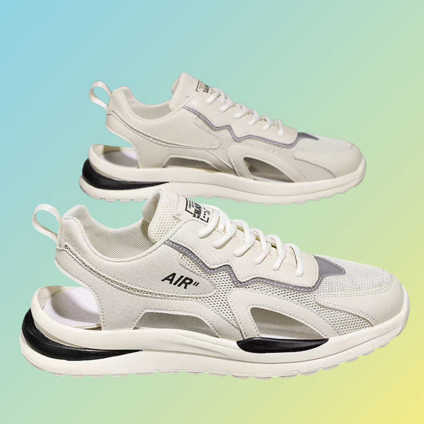 Herren Outdoor-Sommerschuhe mit Cut-Out – Atmungsaktive Sneaker mit offener Ferse
