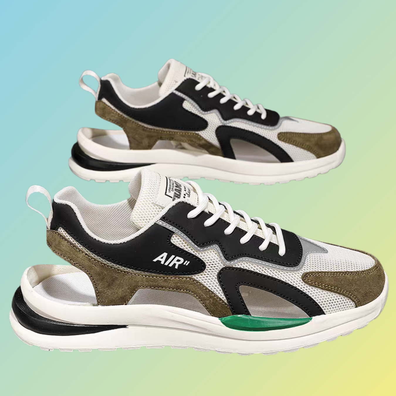Herren Outdoor-Sommerschuhe mit Cut-Out – Atmungsaktive Sneaker mit offener Ferse