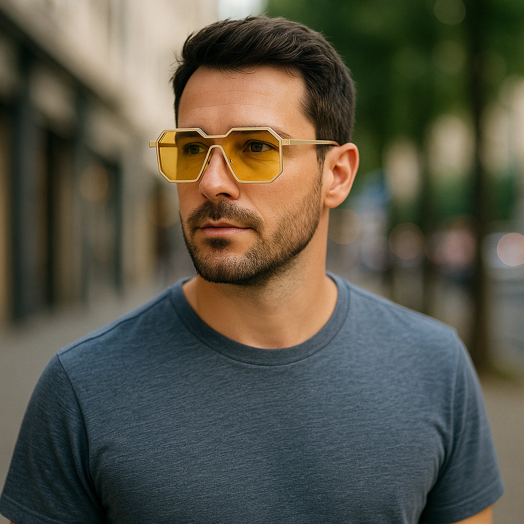 Futuristische Herren-Sonnenbrille – Geometrisches Design & UV400 Schutz Sonnenbrillen