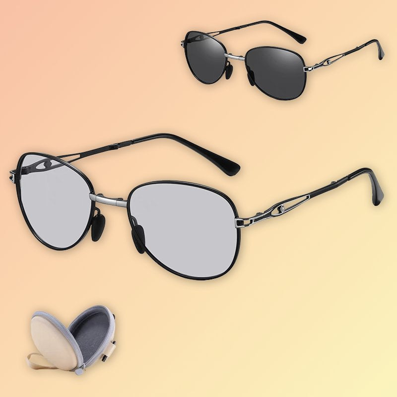 Polarisierte Damen-Sonnenbrille mit Lichtwechsel – UV400 & Etui Sonnenbrillen