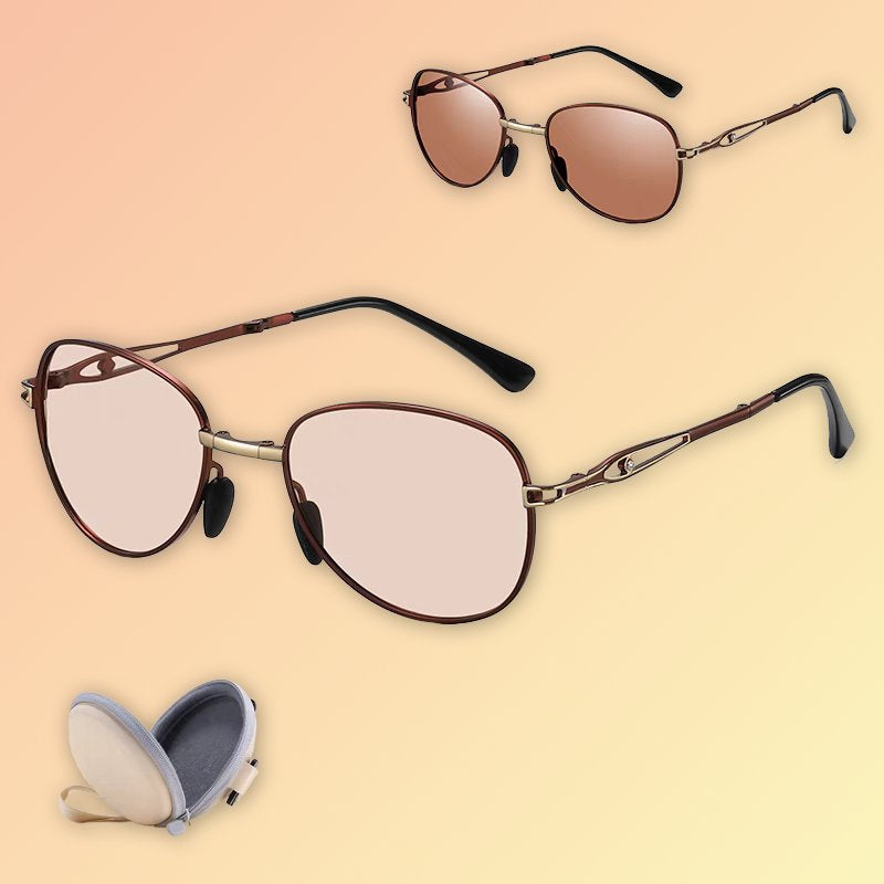 Polarisierte Damen-Sonnenbrille mit Lichtwechsel – UV400 & Etui Sonnenbrillen