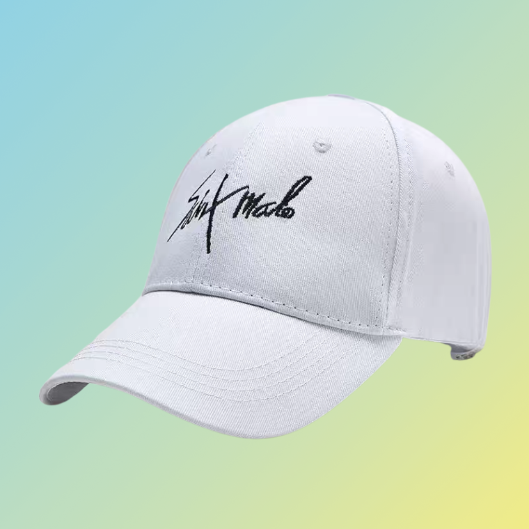 Streetstyle Cap mit Piercingringen & Kordel – Schwarz Weiß Unisex Baseball Cap Damecaps, Herrencaps