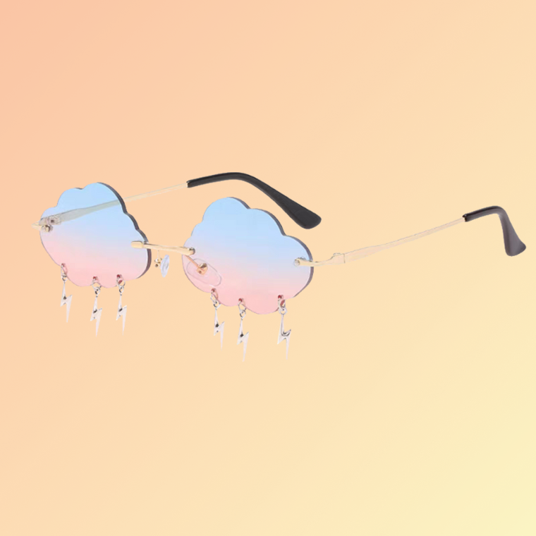 Wolken-Sonnenbrille mit Blitzanhängern – Cosplay & Festival Eyewear Sonnenbrillen