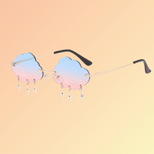 Wolken-Sonnenbrille mit Blitzanhängern – Cosplay & Festival Eyewear Sonnenbrillen