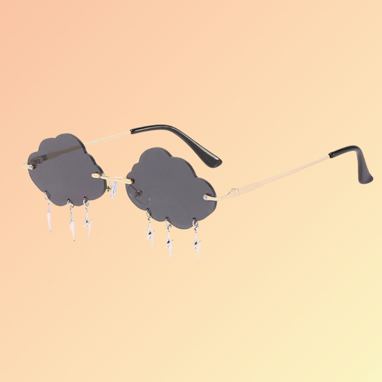 Wolken-Sonnenbrille mit Blitzanhängern – Cosplay & Festival Eyewear Sonnenbrillen