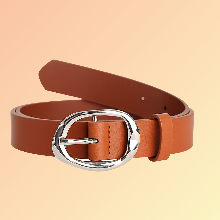 Zeitloser Damen-Gürtel mit eleganter ovaler Metallschnalle Damengürtel