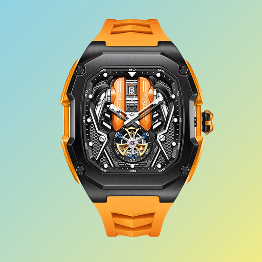 Automatik Herren-Uhr – Motorsport-Design mit Silikonarmband & Geschenkbox Herrenarmbanduhren