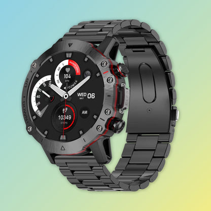 LEMFO ELF3 Smartwatch mit Edelstahlarmband – Fitnessuhr mit Pulsmesser, Schlafüberwachung & IP68 Herrenarmbanduhren