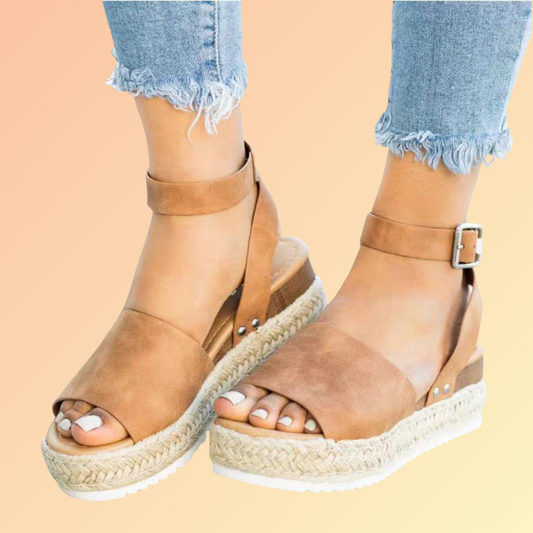 Sommer-Keilabsatz Sandale für Damen in Weiß – Bequem & Elegant Damensandale