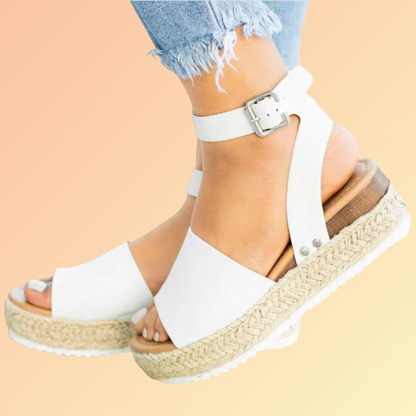 Sommer-Keilabsatz Sandale für Damen in Weiß – Bequem & Elegant Damensandale