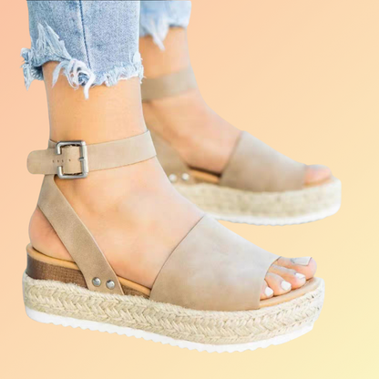 Sommer-Keilabsatz Sandale für Damen in Weiß – Bequem & Elegant Damensandale