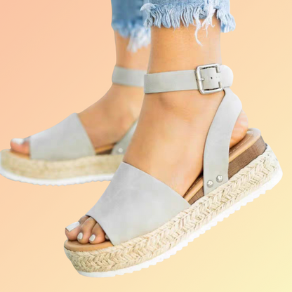 Sommer-Keilabsatz Sandale für Damen in Weiß – Bequem & Elegant Damensandale