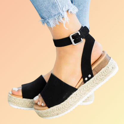 Sommer-Keilabsatz Sandale für Damen in Weiß – Bequem & Elegant Damensandale