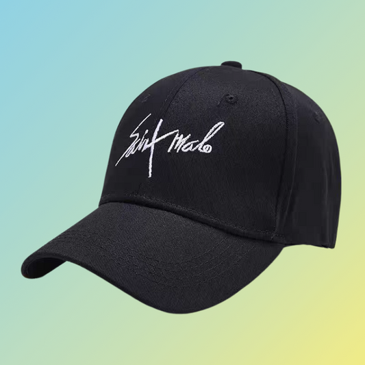 Streetstyle Cap mit Piercingringen & Kordel – Schwarz Weiß Unisex Baseball Cap Damecaps, Herrencaps