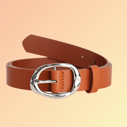 Zeitloser Damen-Gürtel mit eleganter ovaler Metallschnalle Damengürtel